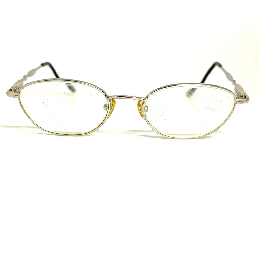 Parade 1488 Silver Black Oval Eyeglass Frames 50-18-140 Full Rim Metal